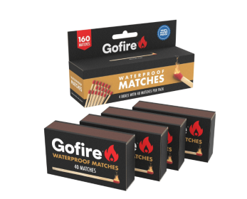 GoFire Waterproof Matches, 8 Packs of 40, Survival Matches for Outdoor Use, 320 Total