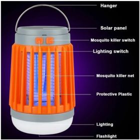 Solar USB Mosquito Killer Light Electronic Fly Bug Insect Zapper Trap Pest Lamp (Option: Orange)