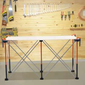 Portable Folding Workstand 4.15 X 2.18ft Collapsible Work Stand 2500lbs Capacity (Option: Orange)