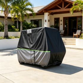 600D Waterproof Oxford Golf Cart Cover, Full Coverage For Passenger Club Car, PU Coated With 3 Zipper Doors (Option: 61158974)