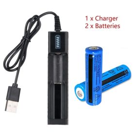 3,7V Wiederaufladbare Li-Ion Akkus Batterie Akku Ladegerät LED-Anzeige USB NEU (Option: 2batteries1usbcharger)