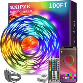 Led Strip Lights RGB Music Sync Color Changing Led Lights With Smart App Control Remote Led Lights For Bedroom Room Lighting Flexible Home (Option: Red Green Blue)
