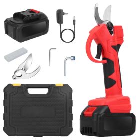 21V Cordless Electric Pruning Shears 40mm 1.57" Electric Branch Scissors Tree Branch Cutter with 2 Rechargeable Batteries Sharpening Stone Blade (Option: Shear)