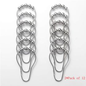 Set Of 12 Shower Curtain Hooks Rings,Decorative Rust Proof Stainless Steel Shower Curtain Hooks (Option: 2PACK)