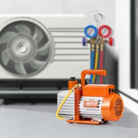 Vacuum Pump 6 CFM HVAC 2 Stage Rotary Vane Vacuum Pump Oil Included (Option: Orange)