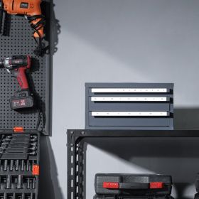Drill Bit Dispenser Cabinet, Three-Drawer Drill Bit Organizer Cabinet For 1mm To 13mm, Steel Drill Dispenser Organizer Cabinet With Labels, Stack (Option: Grey)