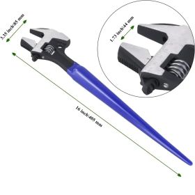 4-in-1 Multi-Function Adjustable Spud Wrench  C-Shaped Dual Head  Titanium Alloy  Universal Fit  Hammer & Crowbar Integration  Professional Grade (Option: 16INx4IN)