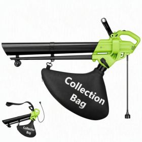 3-in-1 Corded Leaf Blower, Vacuum And Mulcher, 500 CFM 167 MPH Electric Yard Cleaner with 10.57gal Collection Bag (Option: Black & Green)