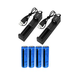 3,7V Wiederaufladbare Li-Ion Akkus Batterie Akku Ladegerät LED-Anzeige USB NEU (Option: 4batteries2usbcharger)