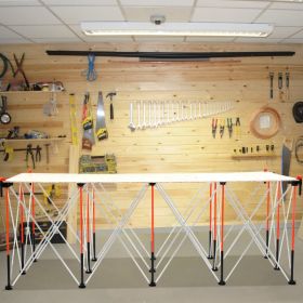 Portable Folding Workstand 8.05 X 4.13ft Collapsible Work Stand 6000lbs Capacity (Option: Orange)