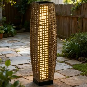 Solar Floor Lamp, Outdoor Garden Lantern Pathway Light & Decorative Driveway Lighting With Auto OnOff LED Lights For Porch, Yard, Lawn, Courtyard (Option: Gray)