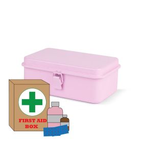 Emergency Kit Box with Buckle Lock for Household (Type: Home Storage, Color: Pink)