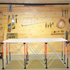 Portable Folding Workstand 6.12 X 4.14ft Collapsible Work Stand 4500lbs Capacity (Option: Orange)