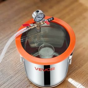 3.5 CFM Single Stage Vacuum-Pump 3 Gallon Stainless Steel Degassing Chamber Kit (Option: Orange)