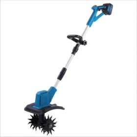 21V Cordless Electric Garden Tiller/Cultivator, Working Width 20cm, Tilling Depth 16cm, Equipped with 2 Batteries and Charger (Option: as show)