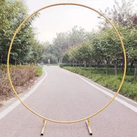 7.2FT Round Gold Balloon Arch Frame - Reusable Metal Circle Stand for Wedding Backdrop, Baby Shower Decor, Photo Booth Display - Heavy Duty Party (Option: As shown)