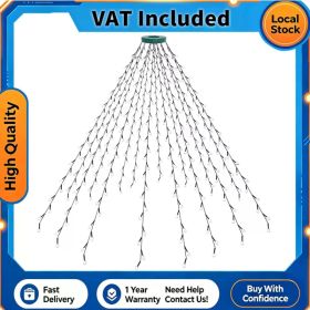 400 LED Christmas Icicle Lights Warm White Multicolor IP44 Waterproof 220V Plug In Fairy Curtain Lights for Xmas Tree Yard Garden Holiday Decorat (Option: as show)