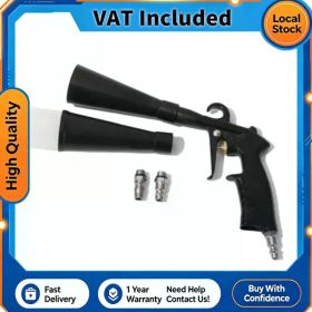 High Pressure Pneumatic Car Interior Cleaning Gun (Bearing Type) with 2 Nozzles, Dual Tube Separation (Option: as show)