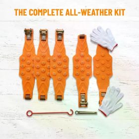 Car Tire Snow Chains 6Pcs Set Universal 165-245mm Thickened Widened Anti-Skid Chains, Ice Breaking Traction for Sedan SUV Off-Road, Winter Emerge (Option: as show)