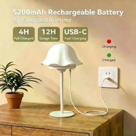 RGB Water Ripple Shower Lamp Waterproof Floral Table Lamp USB-C Rechargeable with Timer Remote Touch Control Warm Ambient Light for Bathroom Bedr (Option: as show)