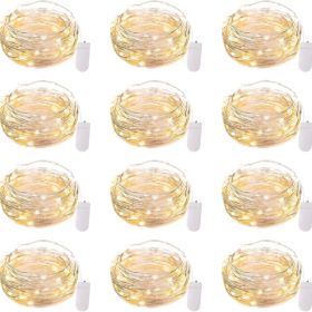 Brightown 12 Pack 7ft Battery Operated LED Fairy Lights For Xmas Decoration (Option: Warm White)