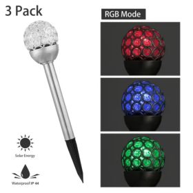 Solarek 3 Pcs Outdoor Solar Lights IP44 Waterproof Ball RGB Light Garden Decor Lamp Landscape Christmas (Option: Style1)