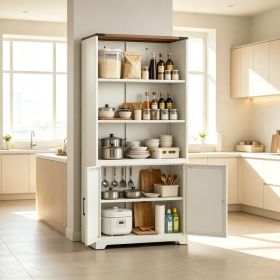 Barn door 3-tier steel display case, 69.7 31.5 15.4 inches, off-white with contrasting wood grain (Option: Default Title)