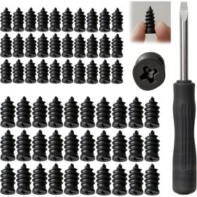 60Pcs Tire Repair Rubber Nail, Rubber Screw Tire Plugs Self-Service Vacuum Tire Repair Nail Kit Tires Quick Puncture Repair Tools (Option: Default)