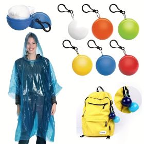 (Random Colours)(2 Balls)Ball Shape Disposable Raincoat Adults Hood Poncho Ball Rain Coat Waterproof (MULTICOLOR PACK OF 2 ) (Option: Default)